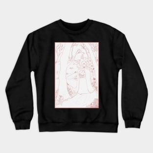 Little Red Riding Hood walking through the forest Crewneck Sweatshirt